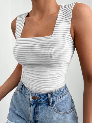 Square Neck Wide Strap Tank - Square Neck Wide Strap Tank - Hoodies For All Kind -  - All Female Kind - Trendsi - Hoodies For All Kind - 100100355501838 - 100100355501838