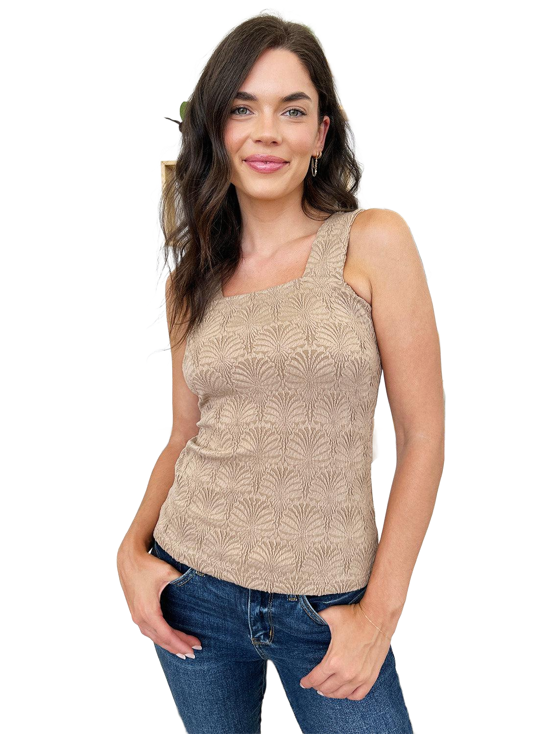 Square Neck Wide Strap Tank