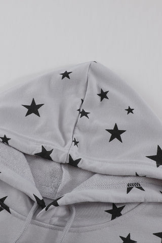 Star Print Drawstring Detail Hoodie - Star Print Drawstring Detail Hoodie - Hoodies For All Kind -  - All Female Kind - Trendsi - Hoodies For All Kind - 100101003989621 - 100101003989621