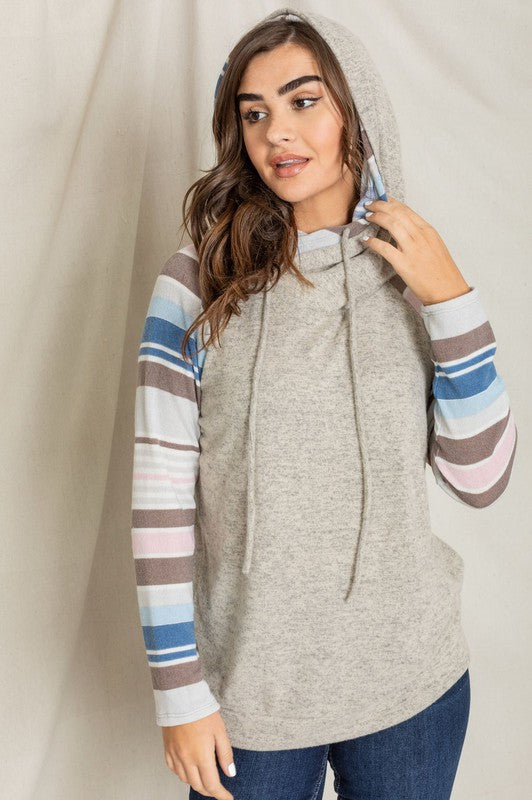 Stripe Sleeve Hoodie 2 Hoodies For All Kind