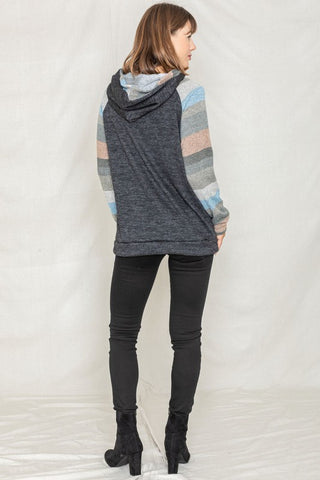 Stripe Sleeve Hoodie 2 Hoodies For All Kind