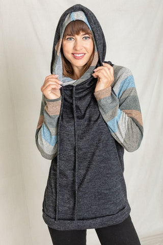 Stripe Sleeve Hoodie 2 Hoodies For All Kind