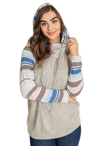 Stripe Sleeve Hoodie 2