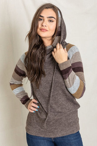 Stripe Sleeve Hoodie 2 Hoodies For All Kind