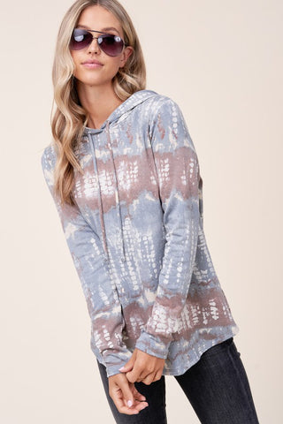 TERRY TIE DYE LONG HOODIE PLUS TOP - TERRY TIE DYE LONG HOODIE PLUS TOP - Hoodies For All Kind -  -  - e Luna - Hoodies For All Kind - 2000002207311 - null