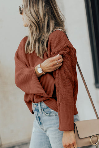 Textured Round Neck Long Sleeve Sweater - null - All Female Kind - Trendsi - Hoodies For All Kind - 100100900671823 - 100100900671823