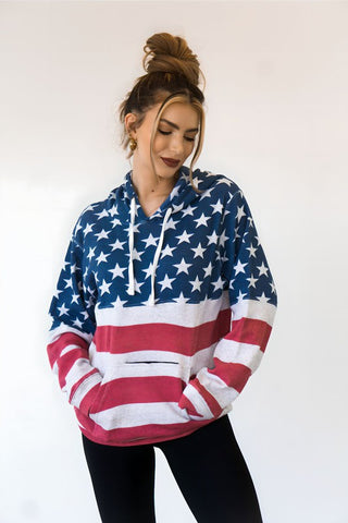 USA Flag Tailgate Hoodie - USA Flag Tailgate Hoodie - Hoodies For All Kind -  -  - Ocean and 7th - Hoodies For All Kind - 2000001458539 - null