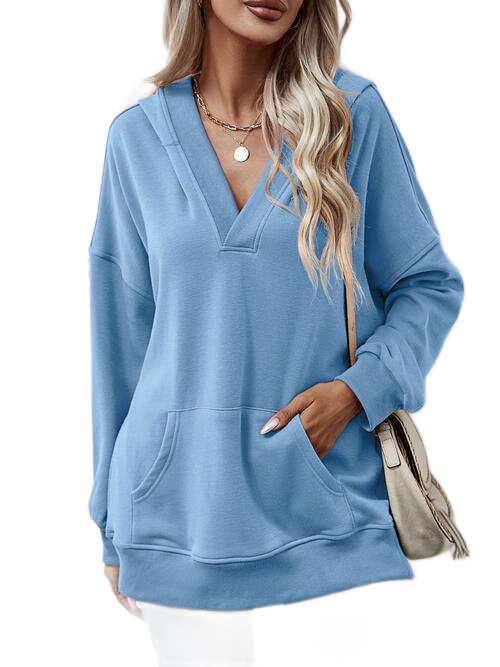 V-Neck Drop Hoodie