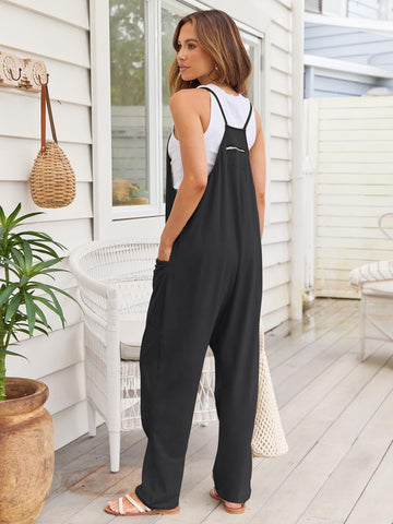 V-Neck Spaghetti Strap Jumpsuit - null - All Female Kind - Trendsi - Hoodies For All Kind - 100100256711372 - 100100256711372