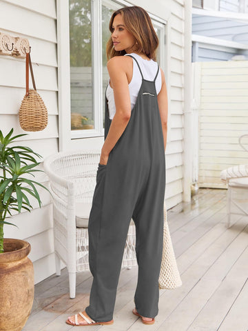 V-Neck Spaghetti Strap Jumpsuit - null - All Female Kind - Trendsi - Hoodies For All Kind - 100100256711372 - 100100256711372