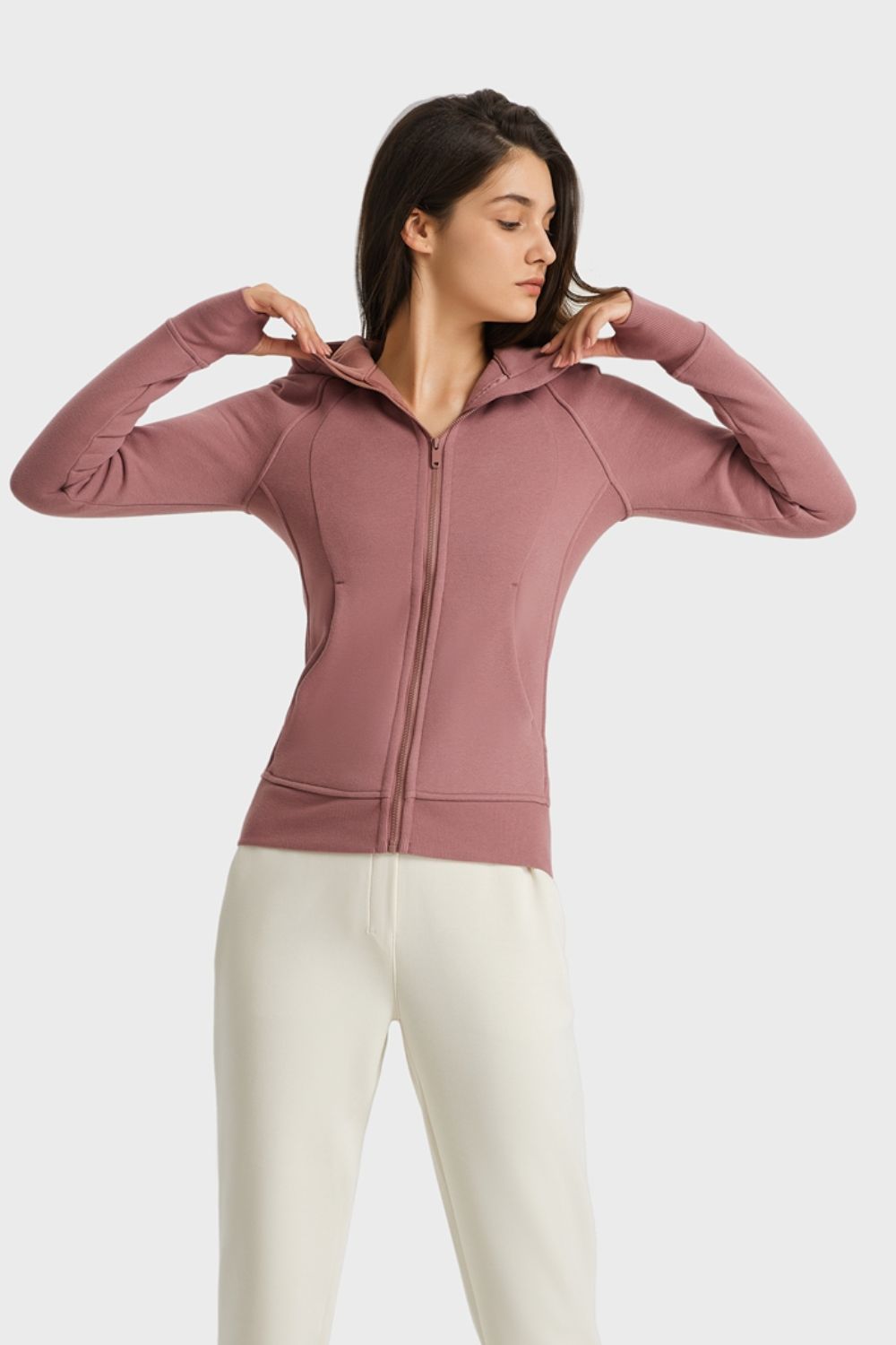 Zip Up Seam Detail Hooded Sports Jacket - Zip Up Seam Detail Hooded Sports Jacket - Hoodies For All Kind -  - All Female Kind - Trendsi - Hoodies For All Kind - 101000913235106 - 101000913235106