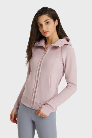 Zip Up Seam Detail Hooded Sports Jacket - Zip Up Seam Detail Hooded Sports Jacket - Hoodies For All Kind -  - All Female Kind - Trendsi - Hoodies For All Kind - 101000913235106 - 101000913235106