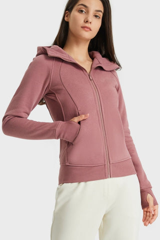 Zip Up Seam Detail Hooded Sports Jacket - Zip Up Seam Detail Hooded Sports Jacket - Hoodies For All Kind -  - All Female Kind - Trendsi - Hoodies For All Kind - 101000913235106 - 101000913235106