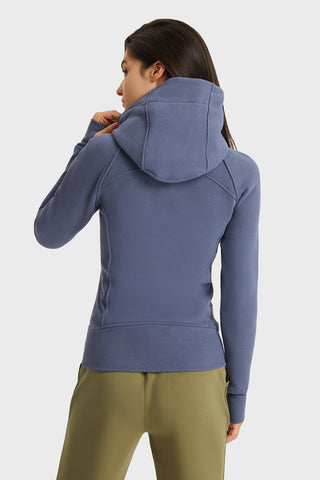 Zip Up Seam Detail Hooded Sports Jacket - Zip Up Seam Detail Hooded Sports Jacket - Hoodies For All Kind -  - All Female Kind - Trendsi - Hoodies For All Kind - 101000913235106 - 101000913235106