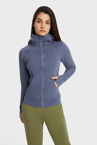 Zip Up Seam Detail Hooded Sports Jacket - Zip Up Seam Detail Hooded Sports Jacket - Hoodies For All Kind -  - All Female Kind - Trendsi - Hoodies For All Kind - 101000913235106 - 101000913235106