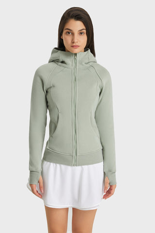 Zip Up Seam Detail Hooded Sports Jacket - Zip Up Seam Detail Hooded Sports Jacket - Hoodies For All Kind -  - All Female Kind - Trendsi - Hoodies For All Kind - 101000913235106 - 101000913235106