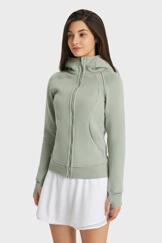 Zip Up Seam Detail Hooded Sports Jacket - Zip Up Seam Detail Hooded Sports Jacket - Hoodies For All Kind -  - All Female Kind - Trendsi - Hoodies For All Kind - 101000913235106 - 101000913235106