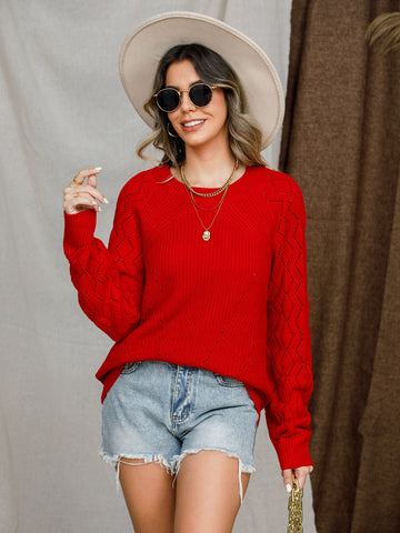 Round Neck Raglan Sleeve Sweater