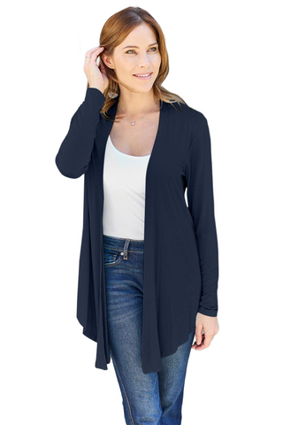 Full Size Open Front Long Sleeve Cardigan