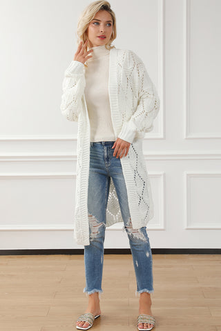 Open Front Dropped Shoulder Cardigan