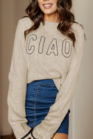 Round Neck Dropped Shoulder Sweater