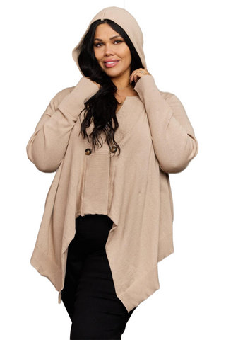 Warm Me Up Full Size Hooded Cardigan