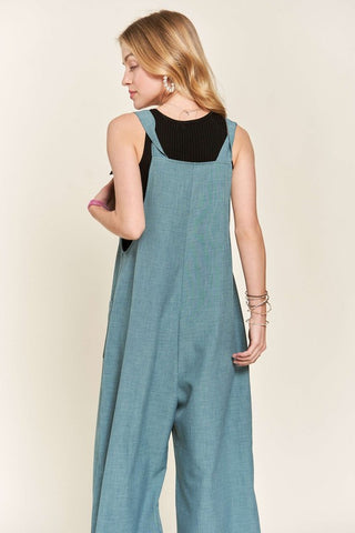 ADORAL Knotted Wide Strap Wide Leg Overalls