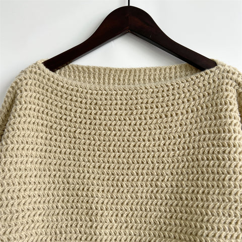 Boat Neck Long Sleeve Sweater