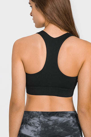 Zip Up Racer back Sports Bra