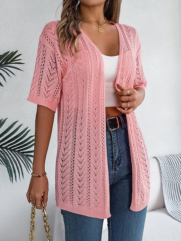 Open Front Half Sleeve Cardigan