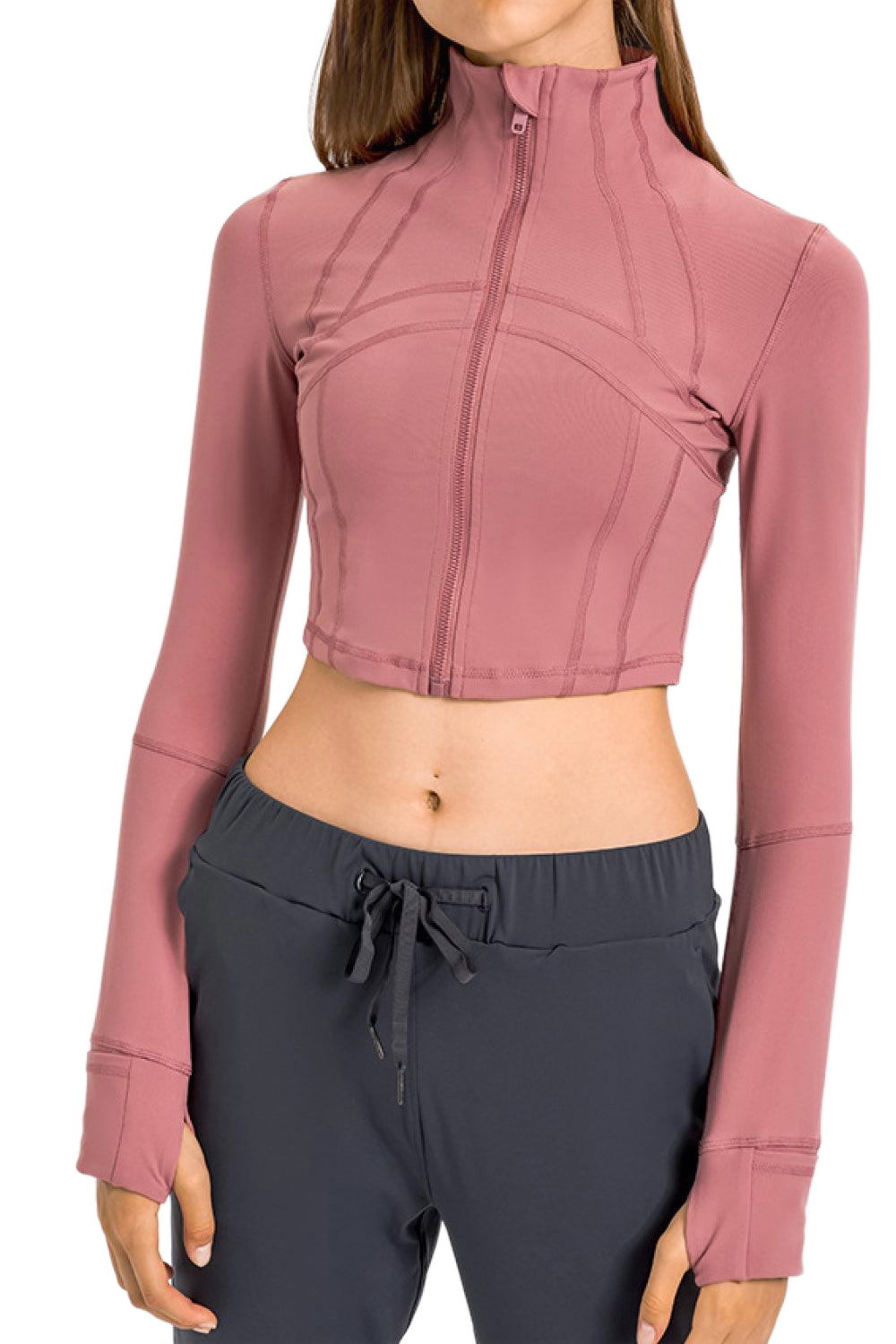 Zip Front Cropped Sports Jacket