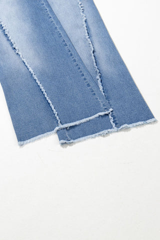 Raw Hem Wide Leg Jeans