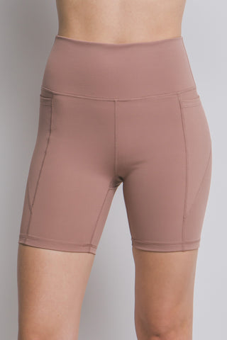 High Waist Seam Detail Active Shorts