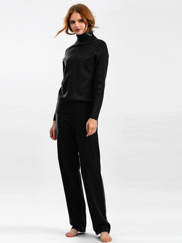 Basic Bea Turtleneck Raglan Sleeve Top and Pants Sweater Set