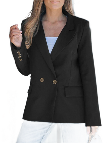 Lapel Collar Long Sleeve Blazer