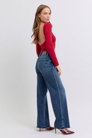 Judy Blue Full Size Raw Hem Mid-Rise Jeans