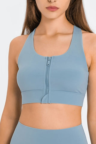 Zip Up Racer back Sports Bra