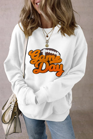 Football Round Neck Long Sleeve Sweatshirt