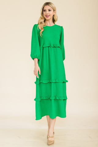 Full Size Tiered-Ruffle Midi Dress