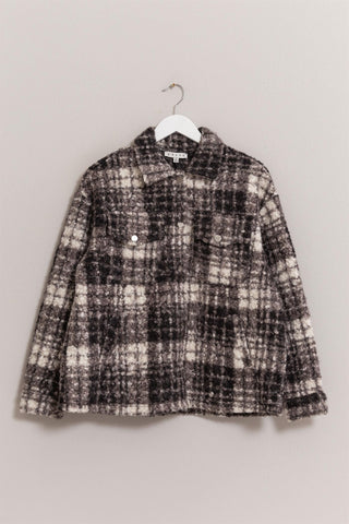 HAVE Plaid Button Up Bouclé Jacket