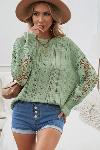 Lantern Sleeve Dropped Shoulder Sweater