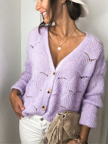 Button Up Long Sleeve Cardigan