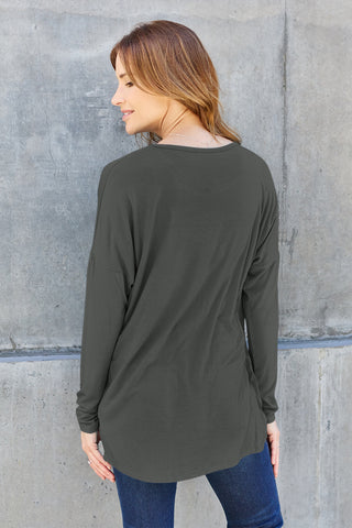 Full Size Round Neck Dropped Shoulder T-Shirt