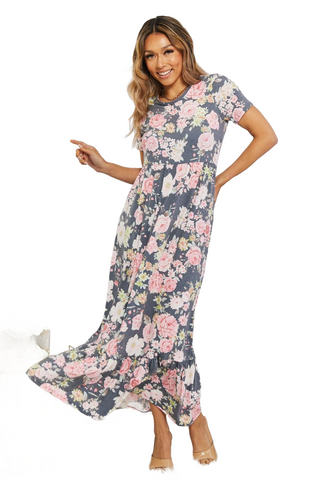 In Bloom Floral Tiered Maxi Dress