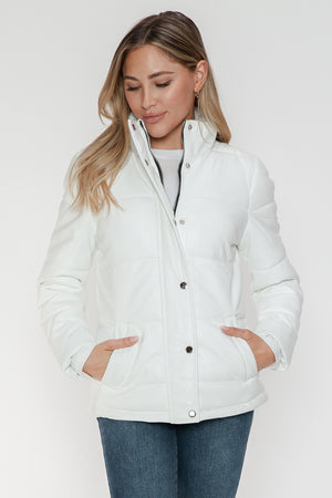 PMI Pocketed Zip Up Turtleneck Puffer Jacket