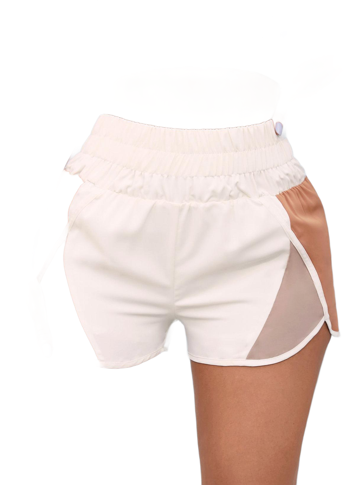 Color Block Wide Waistband Shorts