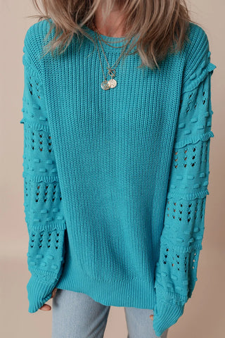 Frill Round Neck Long Sleeve Sweater