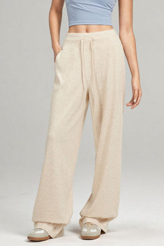 Basic Bea Drawstring Wide Leg Pants with Pockets