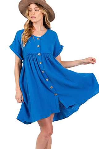 Button Up short Sleeve Dress