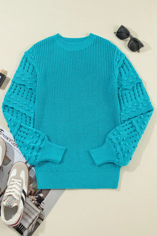 Frill Round Neck Long Sleeve Sweater